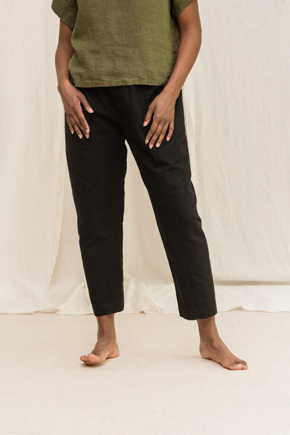 Clyde Work Pant in Organic Cotton Canvas, Black, Size XXS-Regular | Ready to Ship