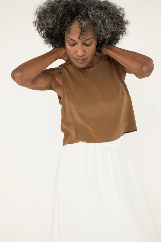 Petra Crop in Silk Crepe