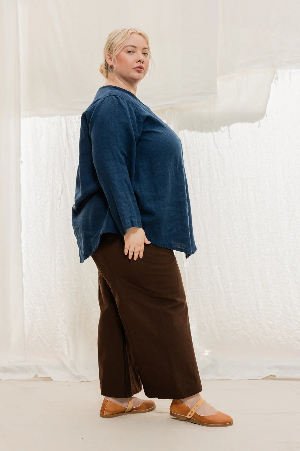 Clyde Culotte in Organic Cotton Canvas, Umber, Size M-Regular | Ready to Ship