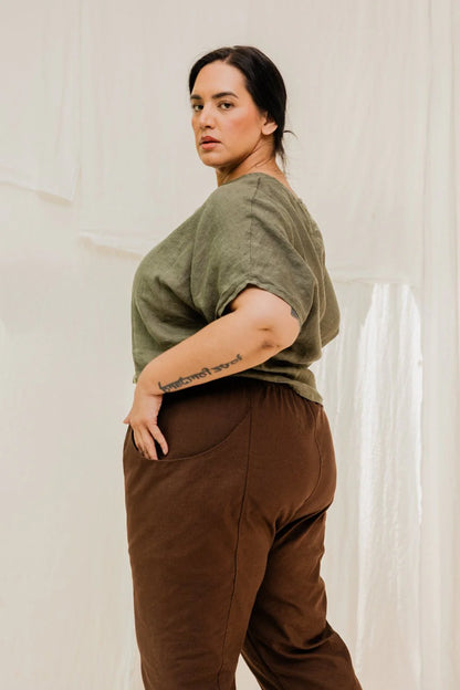 Clyde Work Pant in Organic Cotton Canvas, Umber, Size XXS-Short | Ready to Ship