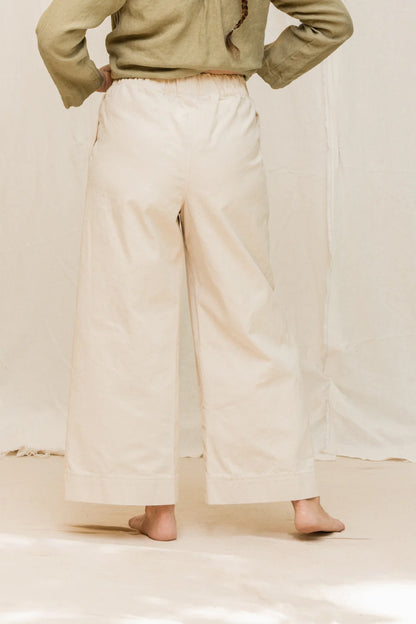 Florence Pant in Organic Cotton Canvas, Natural, Size M-Regular | Ready to Ship