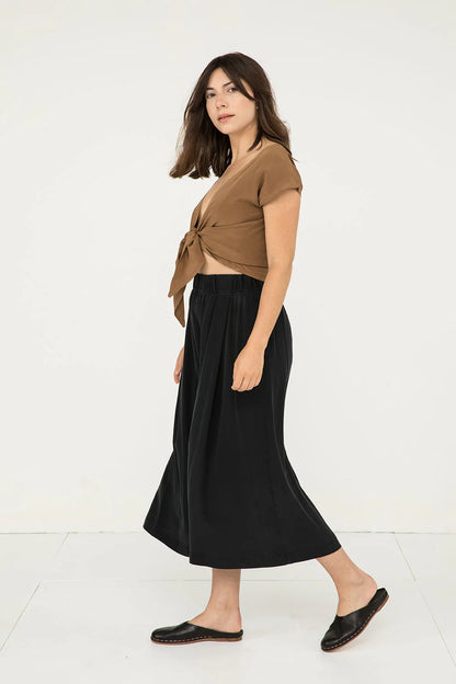 Maxine Crop in Silk Crepe