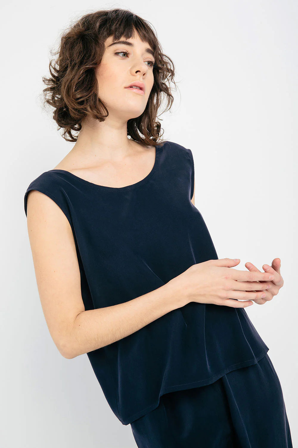 Marlena Tank in Silk Crepe