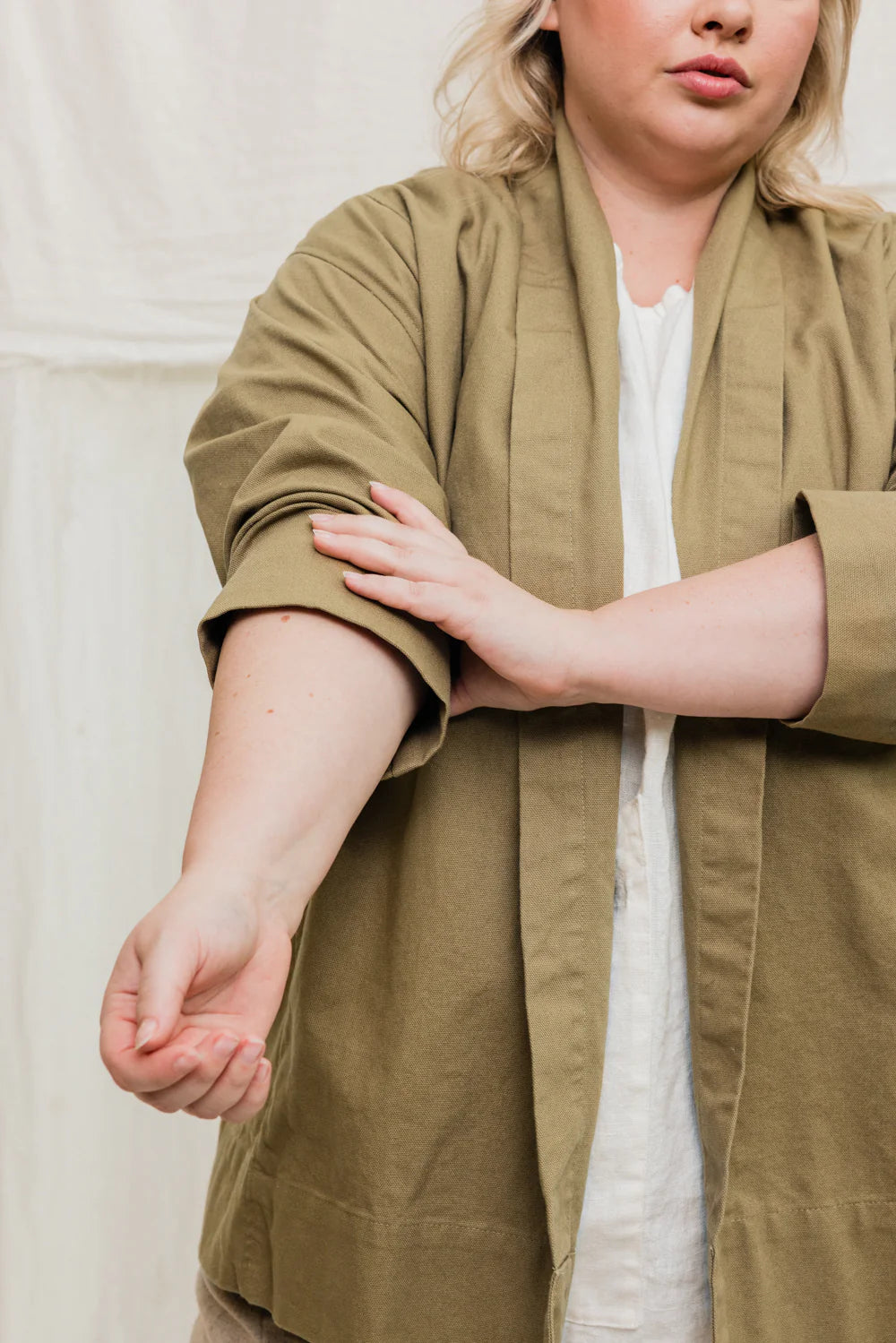 Clyde Jacket in Organic Cotton Canvas, Olivine, Size XXS/XS | Ready to Ship