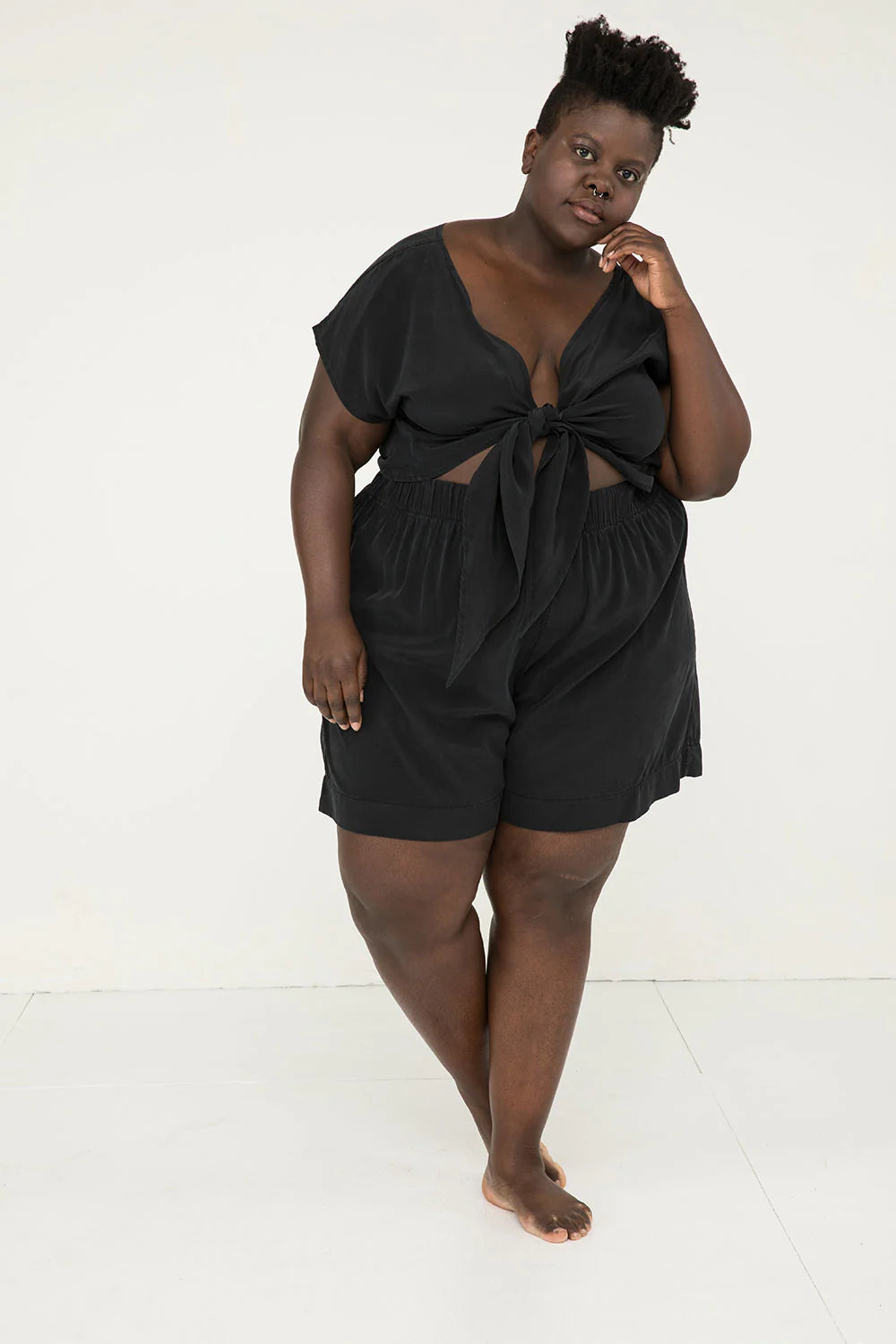 Maxine Crop in Silk Crepe