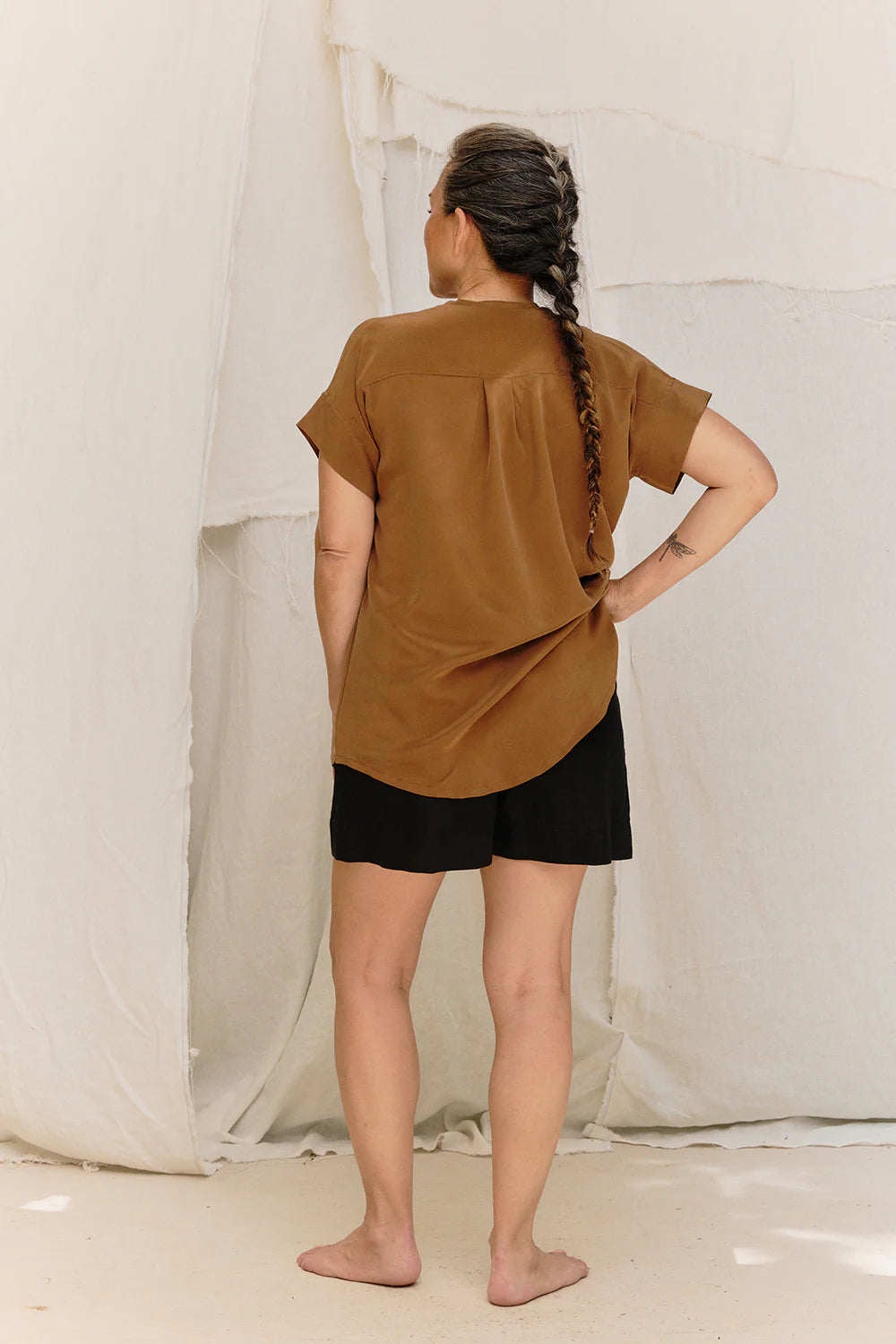 Georgia Snap Top in Silk Crepe