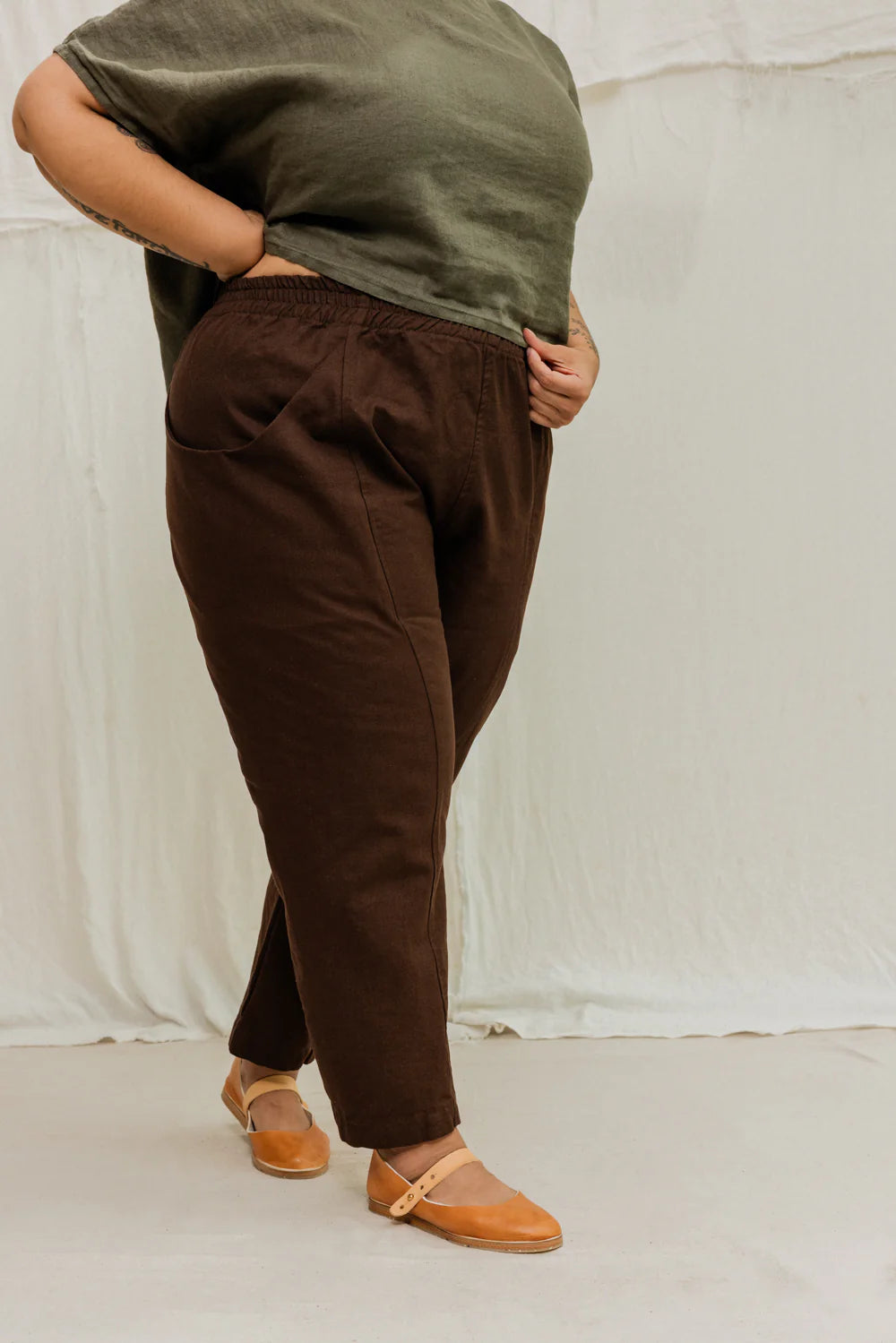 Clyde Work Pant in Organic Cotton Canvas, Umber, Size XXS-Short | Ready to Ship