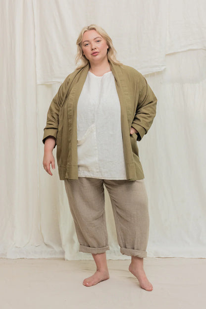 Clyde Jacket in Organic Cotton Canvas, Olivine, Size XXS/XS | Ready to Ship