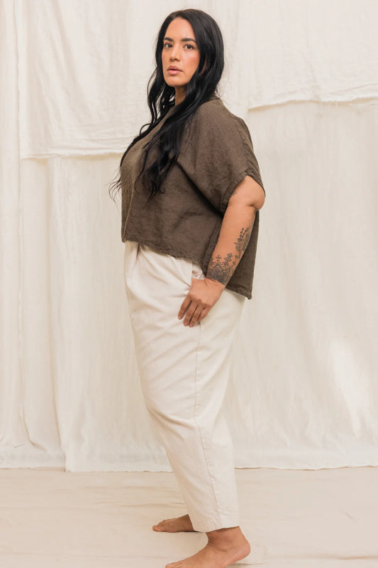 Andy Trouser in Organic Cotton Canvas, Natural, Size 5X-Regular | Ready to Ship