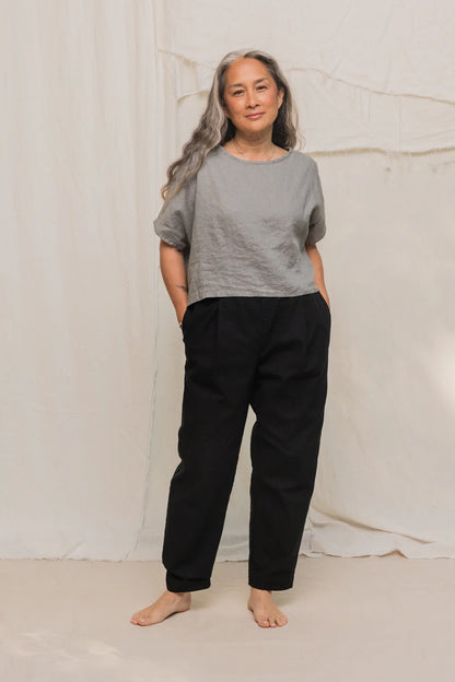 Andy Trouser in Organic Cotton Canvas, Black, Size 5X-Regular | Ready to Ship