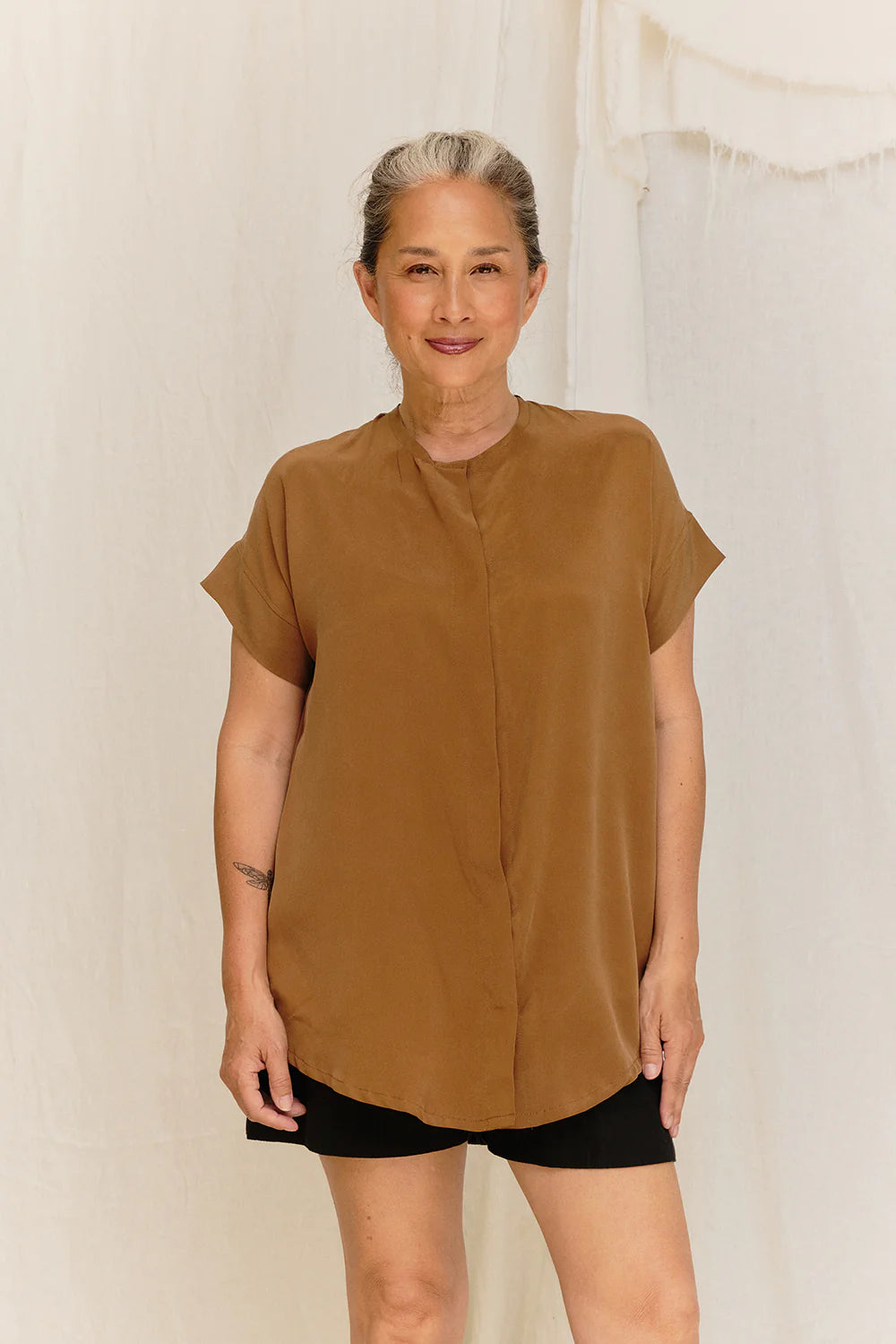 Georgia Snap Top in Silk Crepe